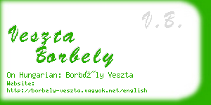 veszta borbely business card